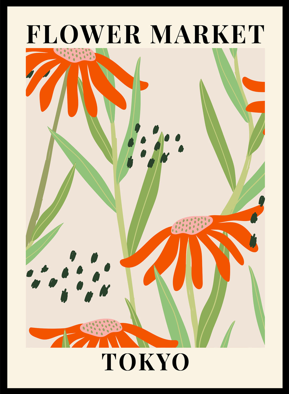 Sugar & Canvas 8x10 inches/20x25cm Flower Market Tokyo Art Print