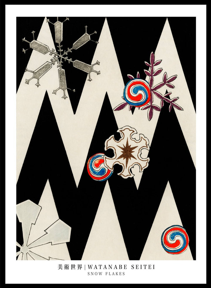 Watanabe Seitei Snow Flakes Illustration Art Print_Sugar & Canvas