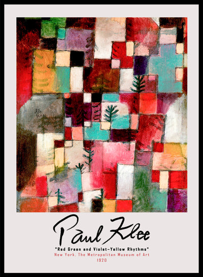 Sugar & Canvas 8x10 inches/20x25cm Paul Klee Red Green Violet–Yellow Rhythms 1920 Art Print