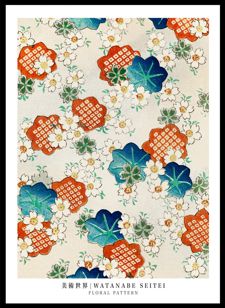 Watanabe Seitei Floral Pattern Bijutsu Sekai Vintage