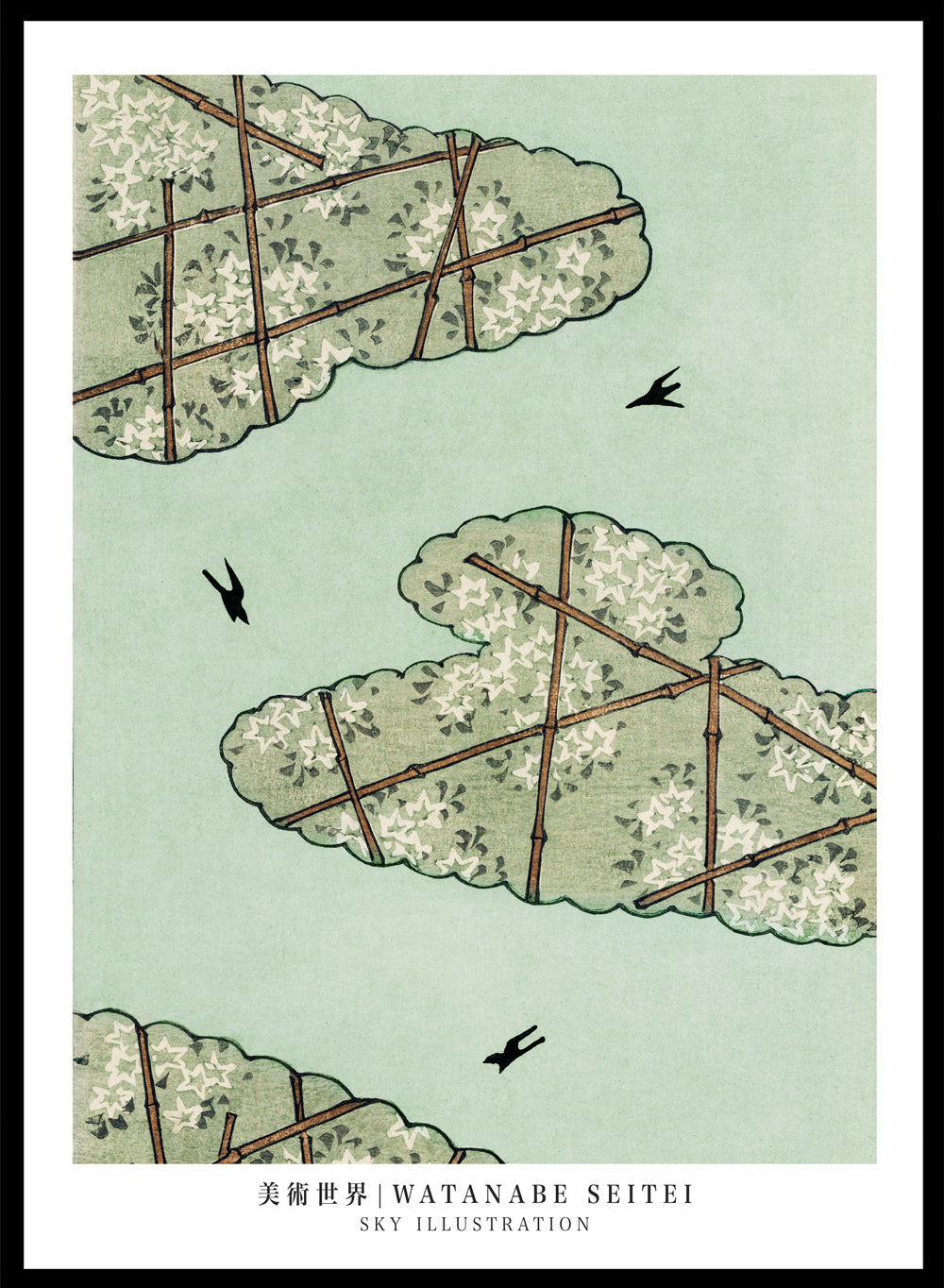 Sugar & Canvas 5x7 inches/13x18cm Watanabe Seitei Sky Illustration Art Print