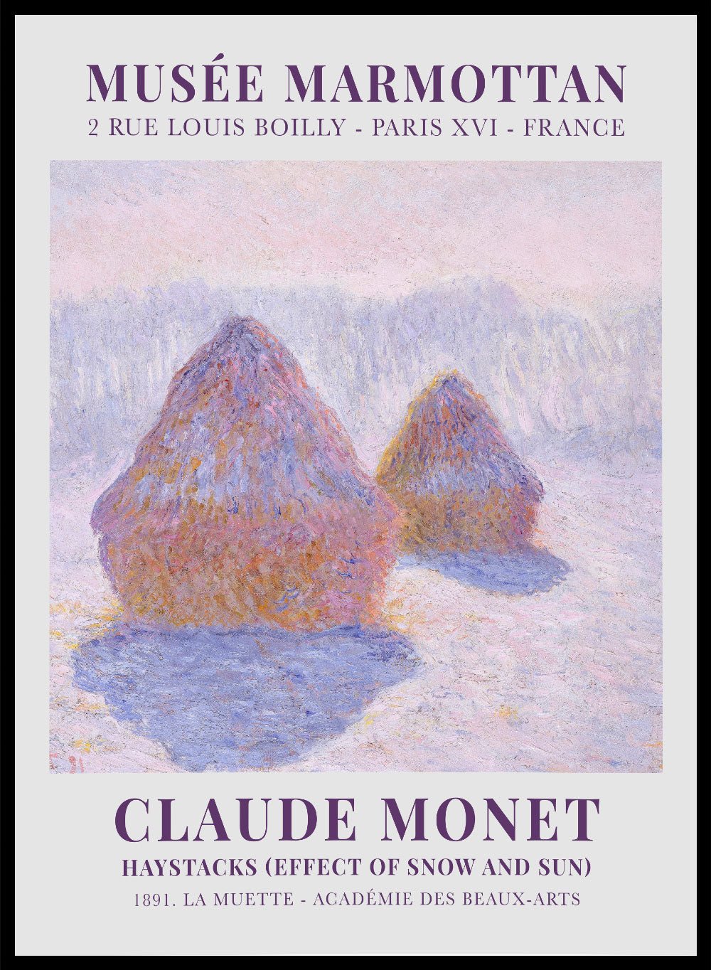 Haystacks (Effect of Snow and Sun) 1891 by Monet Print_Sugar & Canvas