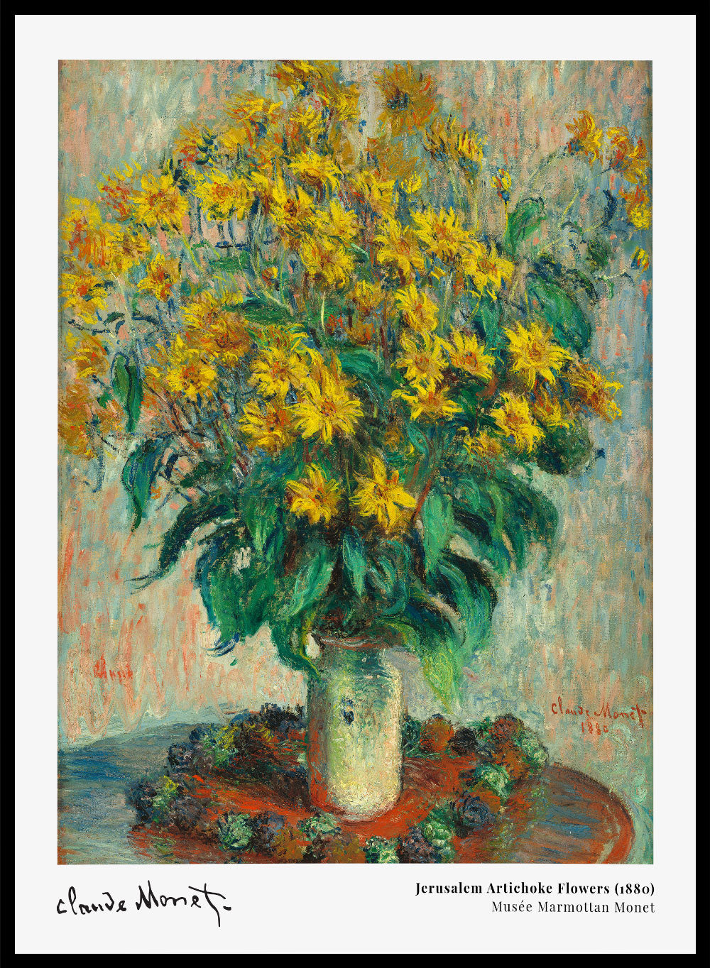 Sugar & Canvas 8x10 inches/20x25cm Jerusalem Artichoke Flowers 1880 by Monet Print