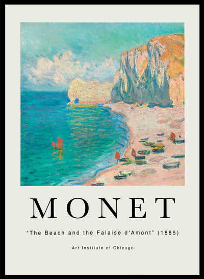 Sugar & Canvas 28x40inches/70x100cm The Beach and the Falaise d'Amont by Monet Print