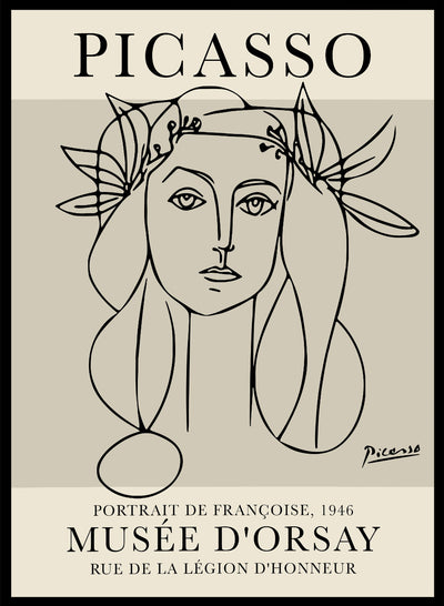 Sugar & Canvas 28x40inches/70x100cm Portrait of Francoise Gilot by Pablo Picasso Print