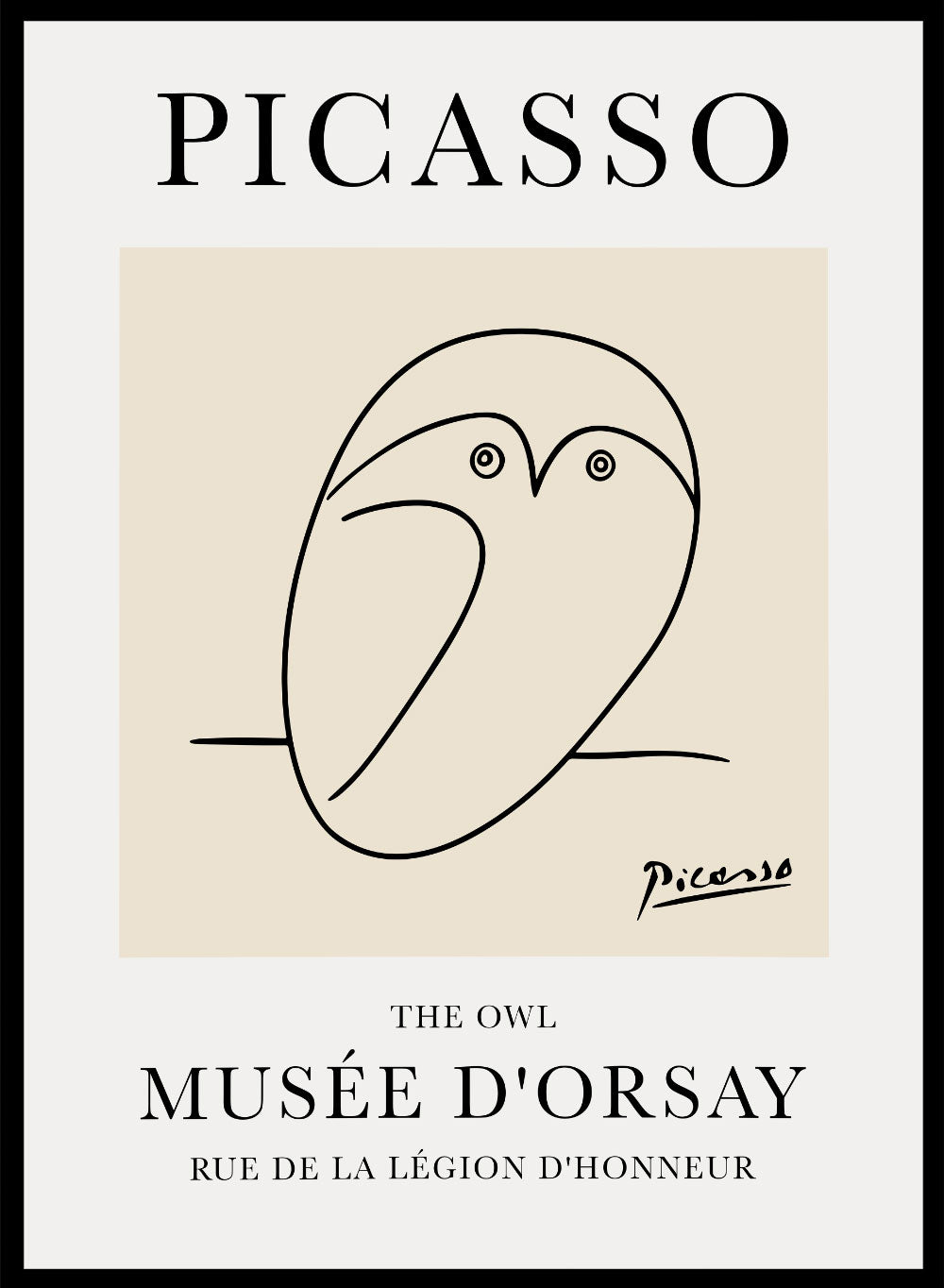 The Owl Line Drawing by Pablo Picasso Print_Sugar & Canvas