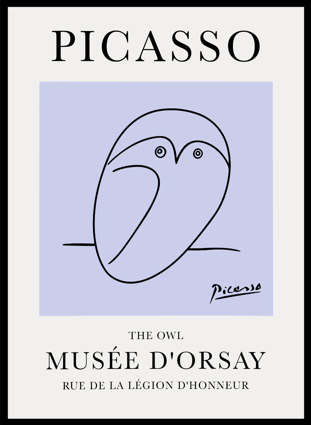 The Owl Line Drawing by Pablo Picasso Print_Sugar & Canvas