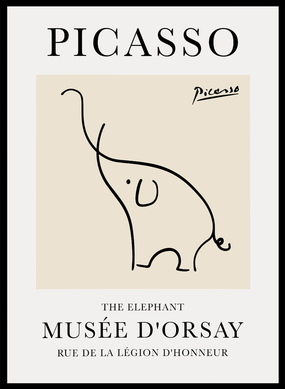The Elephant Line Drawing by Pablo Picasso Print_Sugar & Canvas