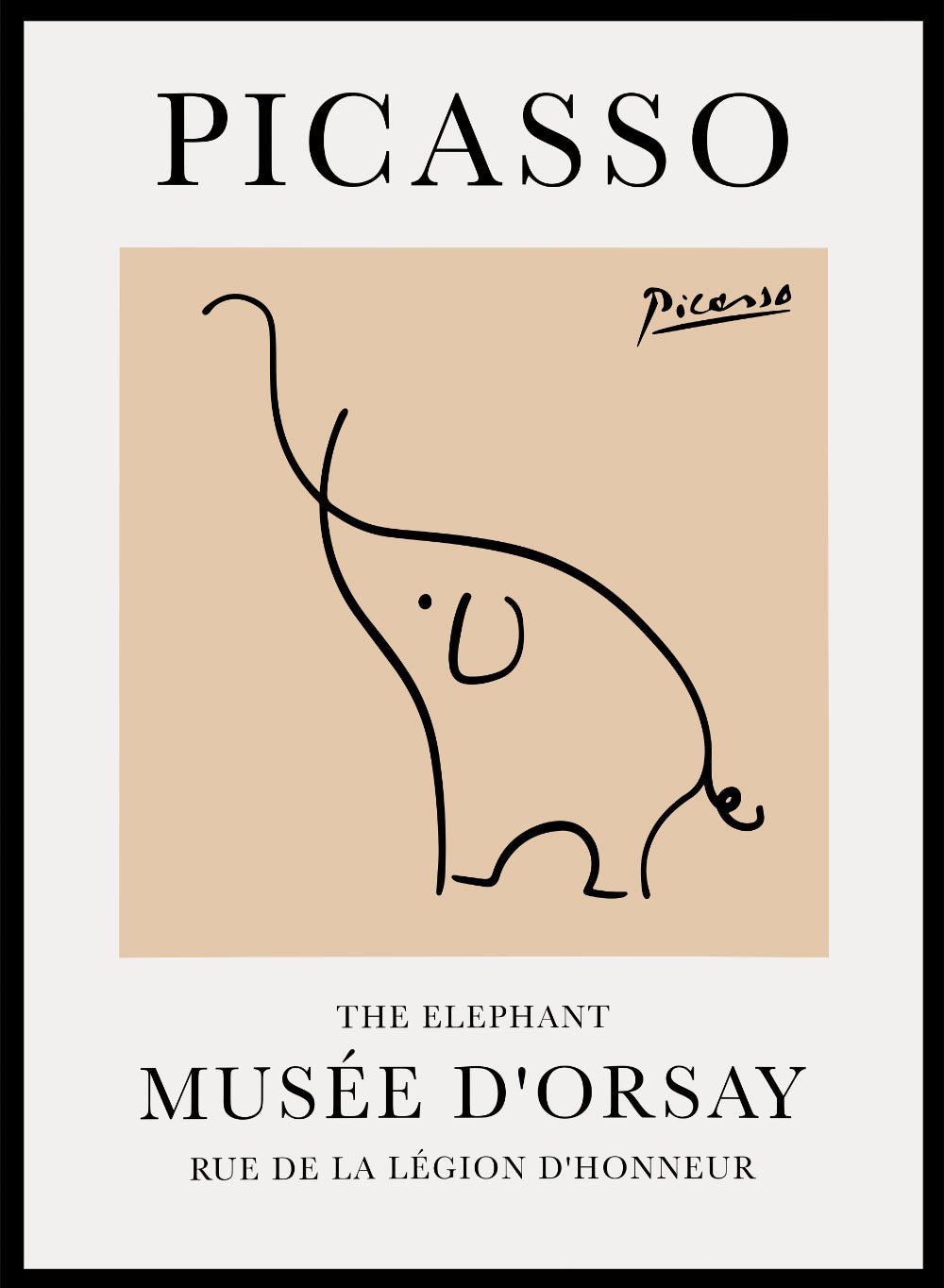 The Elephant Line Drawing by Pablo Picasso PrintSugar & Canvas