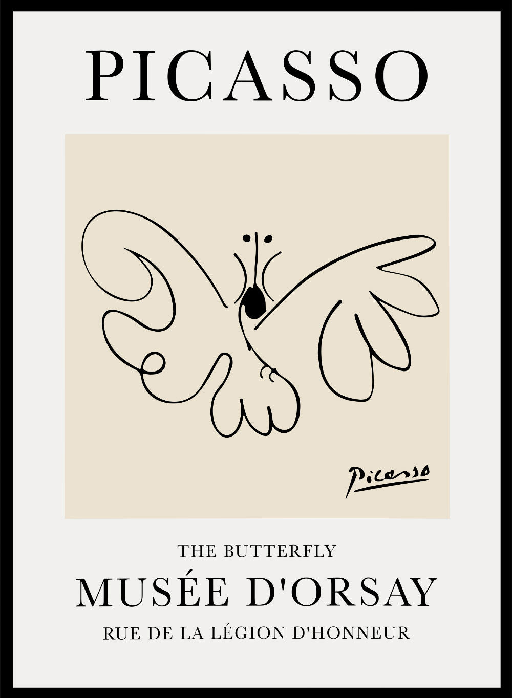 The Butterfly Line Drawing by Pablo Picasso Print_Sugar & Canvas