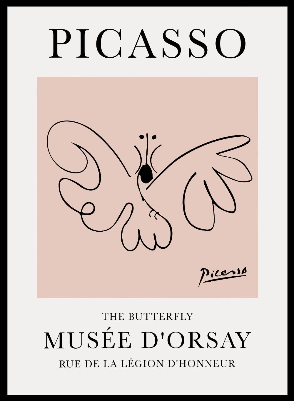 The Butterfly Line Drawing by Pablo Picasso PrintSugar & Canvas