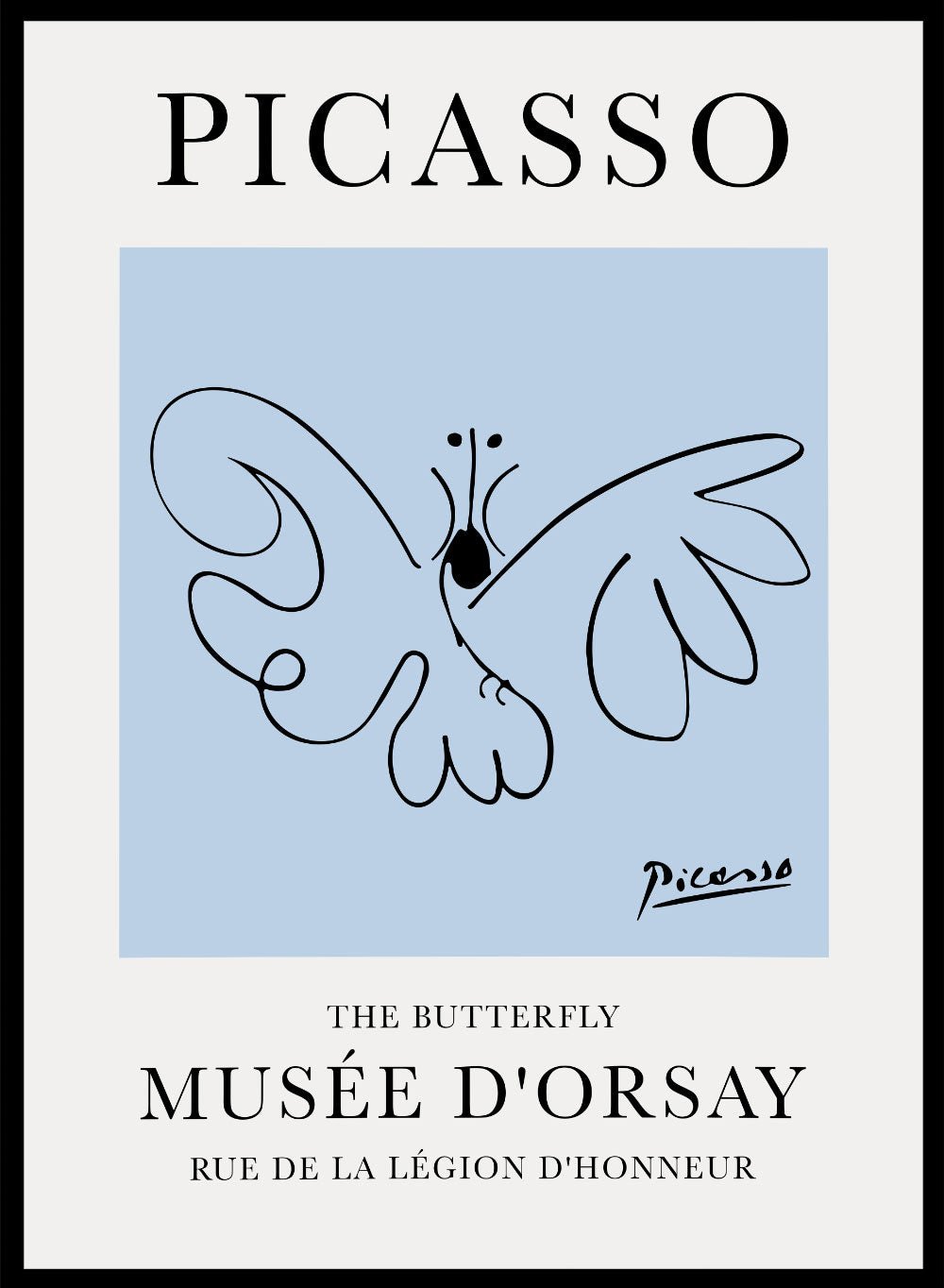 The Butterfly Line Drawing by Pablo Picasso PrintSugar & Canvas