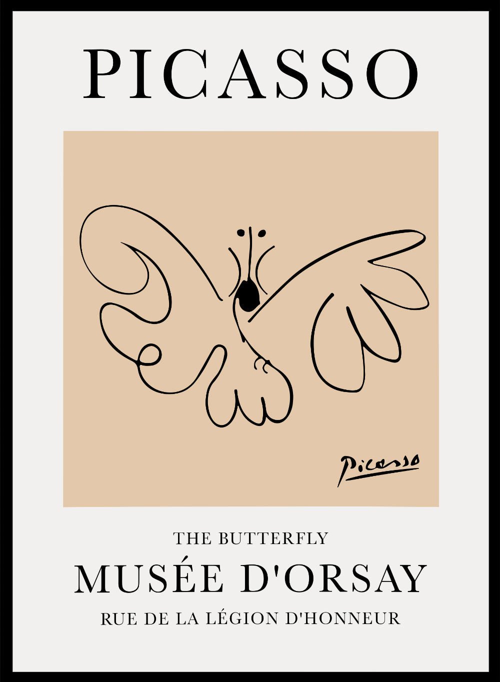The Butterfly Line Drawing by Pablo Picasso Print_Sugar & Canvas