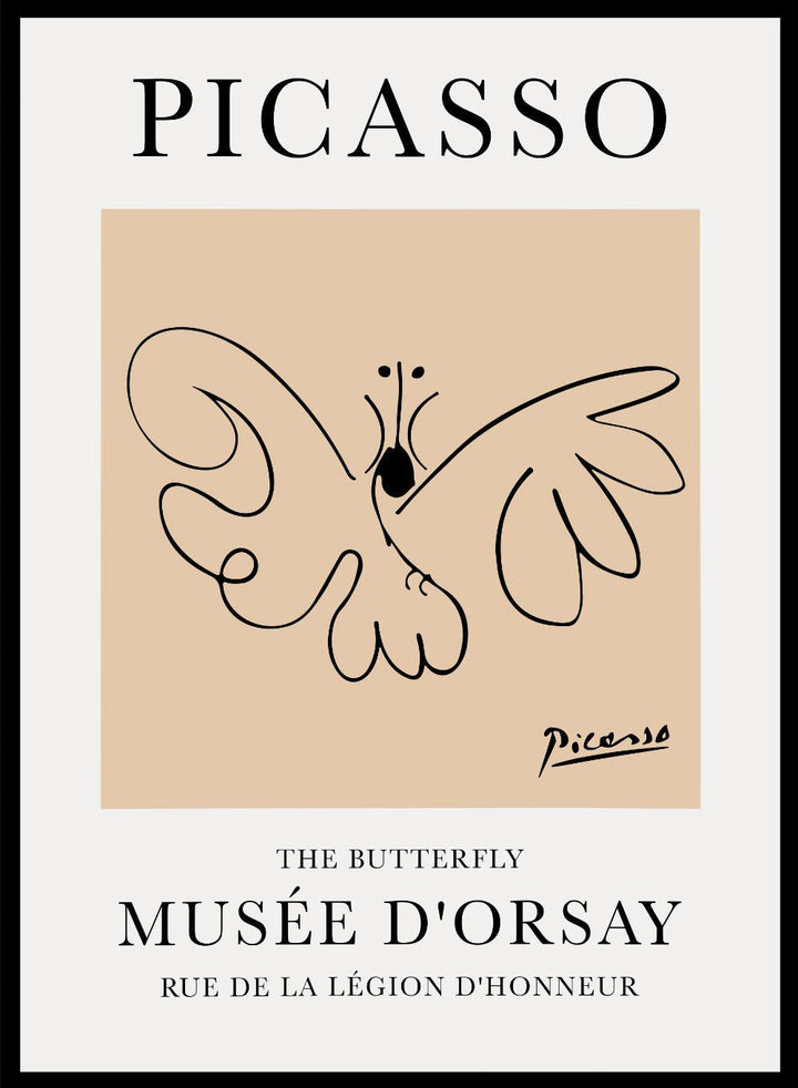 The Butterfly Line Drawing by Pablo Picasso Print_Sugar & Canvas
