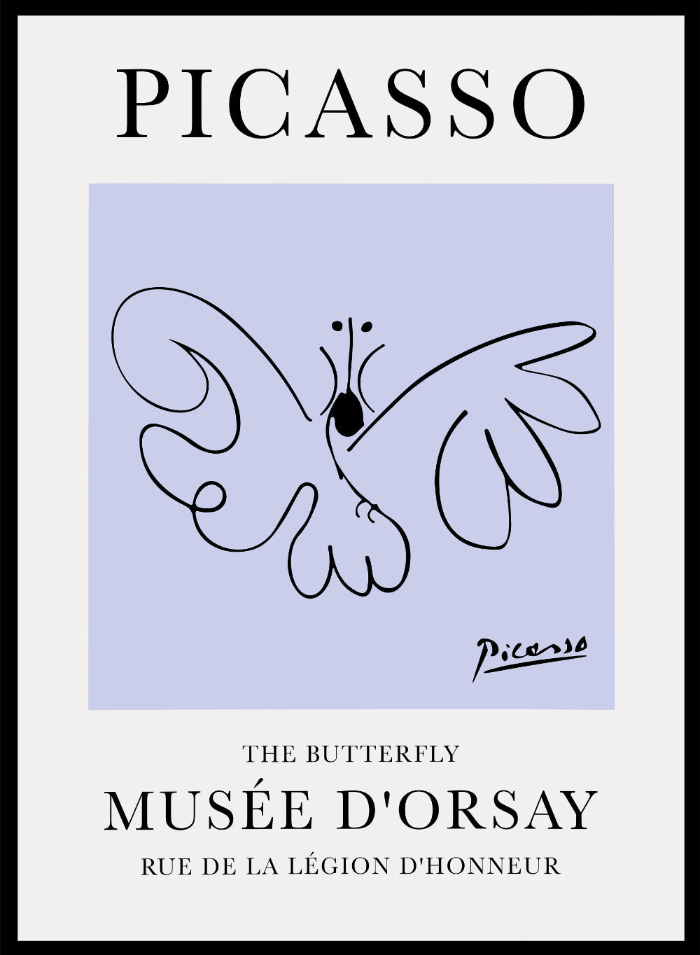 The Butterfly Line Drawing by Pablo Picasso Print_Sugar & Canvas