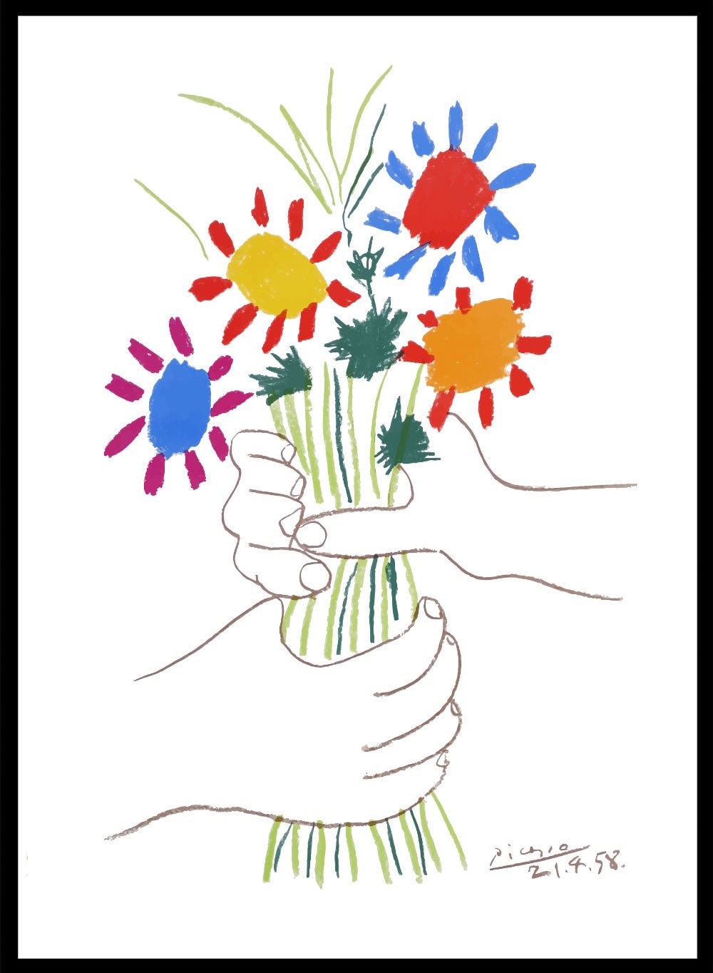 Picasso Bouquet of Peace Art Print_Sugar & Canvas