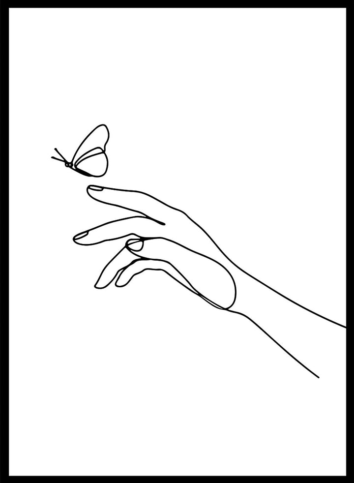 Touching Butterflies Line Art Print_Sugar & Canvas