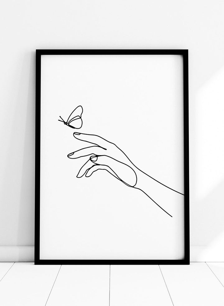 Touching Butterflies Line Art Print_Sugar & Canvas