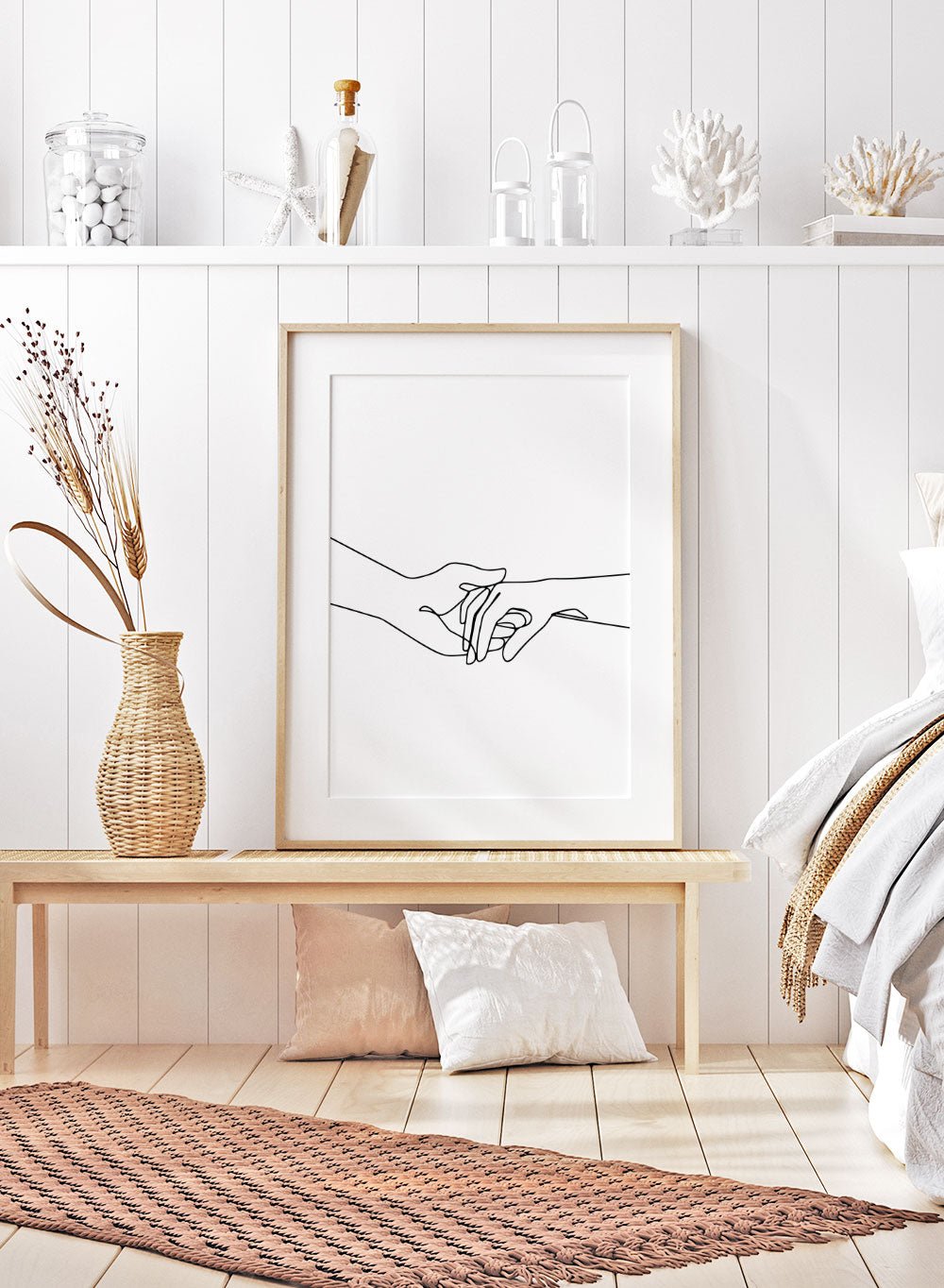 Couple Holding Hands Line Art Print_Sugar & Canvas
