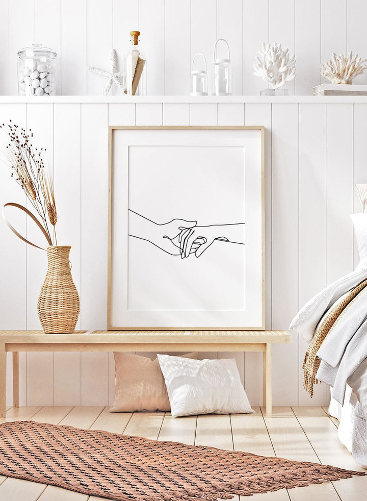 Couple Holding Hands Line Art Print_Sugar & Canvas