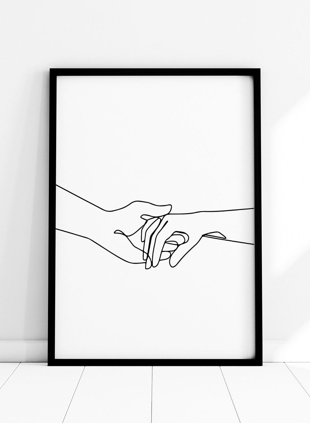 Continuous Line Couple Holding Hands Love Line Art Print – Sugar
