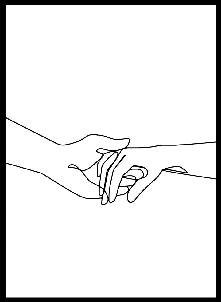 Couple Holding Hands Line Art Print_Sugar & Canvas