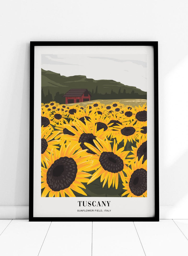Sunflower Field in Tuscany Italy Art Print_Sugar & Canvas