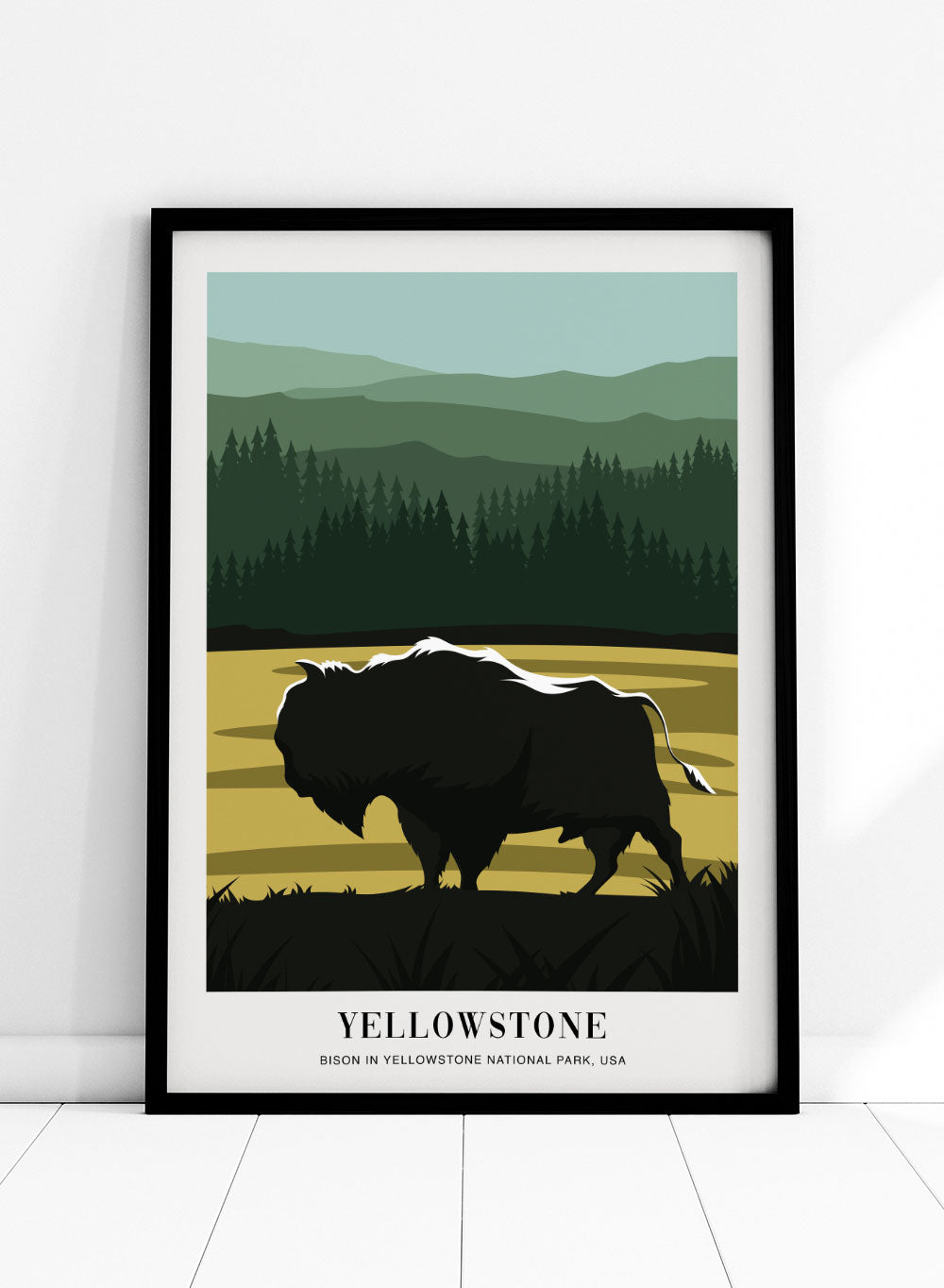 Sugar & Canvas Bison in Yellowstone National Park Art Print