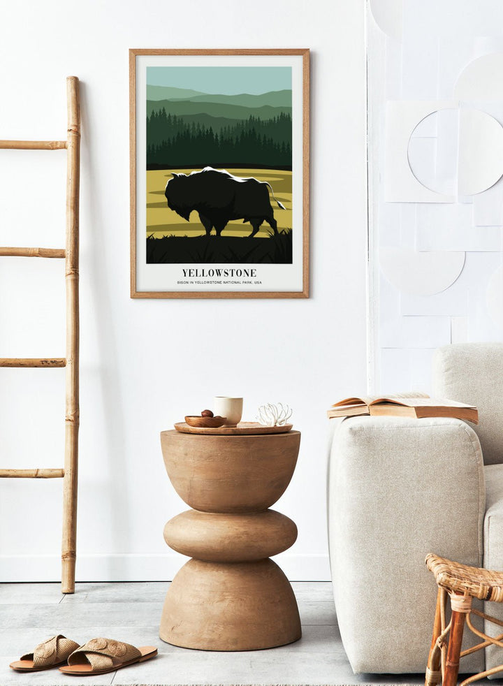 Bison in Yellowstone National Park Art Print_Sugar & Canvas