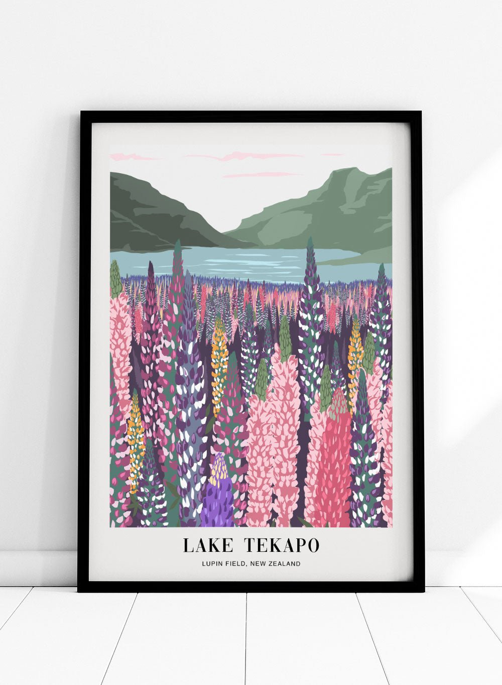 Lupins Field in Lake Tekapo New Zealand Art Print_Sugar & Canvas