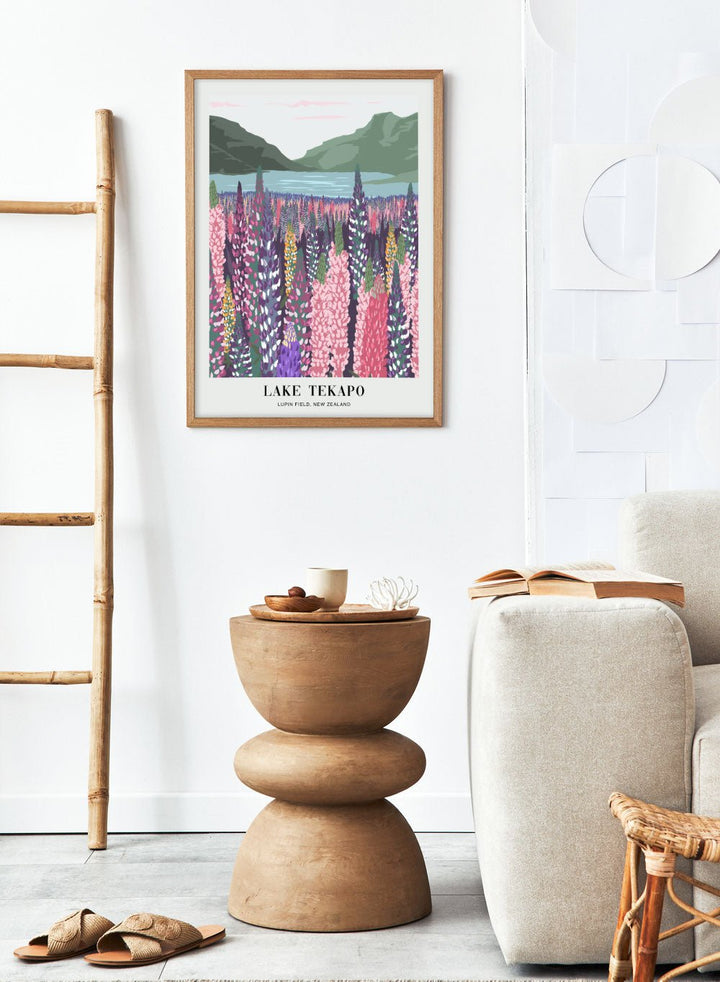 Lupins Field in Lake Tekapo New Zealand Art Print_Sugar & Canvas