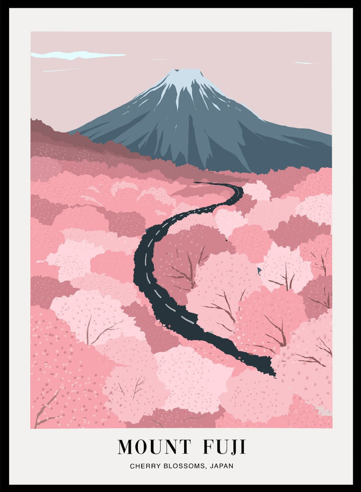 Cherry Blossoms in Mount Fuji Japan Art Print_Sugar & Canvas