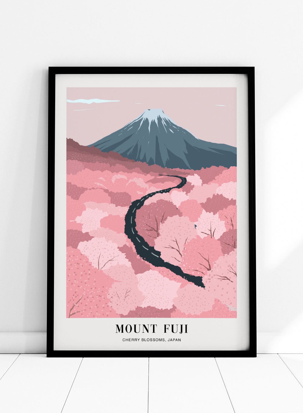 Cherry Blossoms in Mount Fuji Japan Art Print_Sugar & Canvas