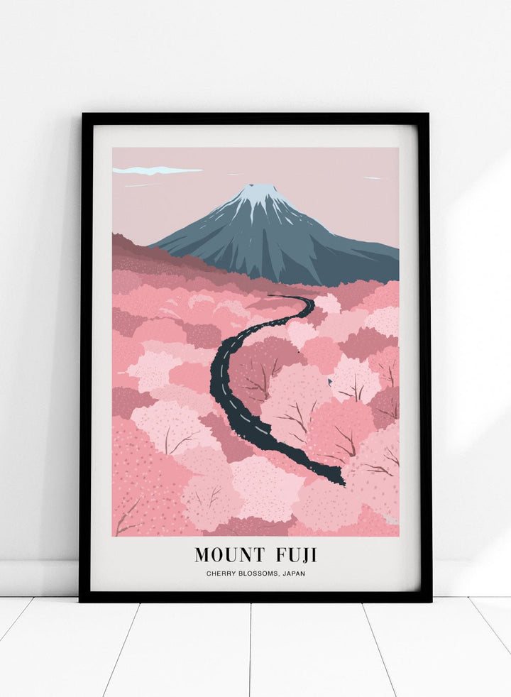 Cherry Blossoms in Mount Fuji Japan Art Print_Sugar & Canvas
