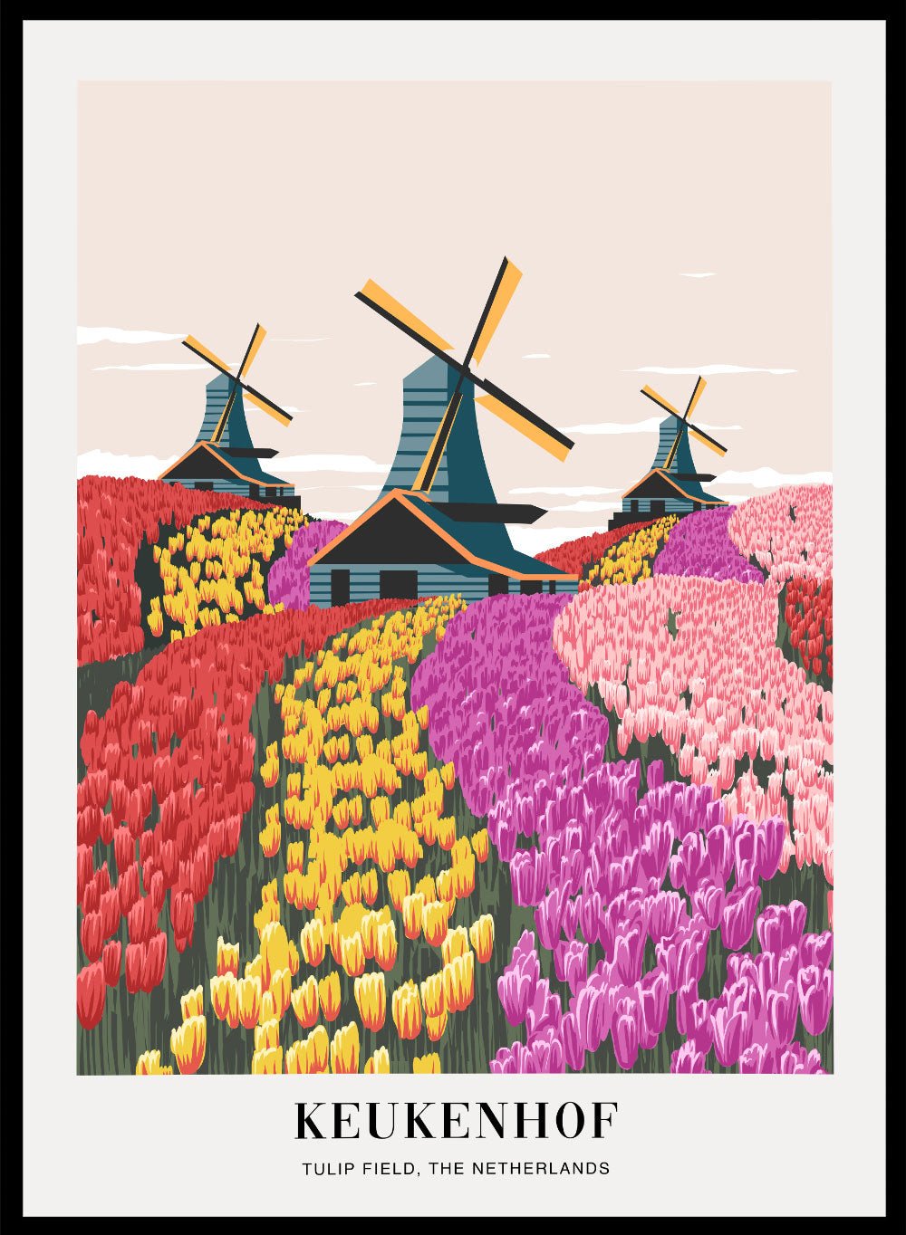 Tulip Field in Keukenhof Gardens, The Netherlands Art Print_Sugar & Canvas