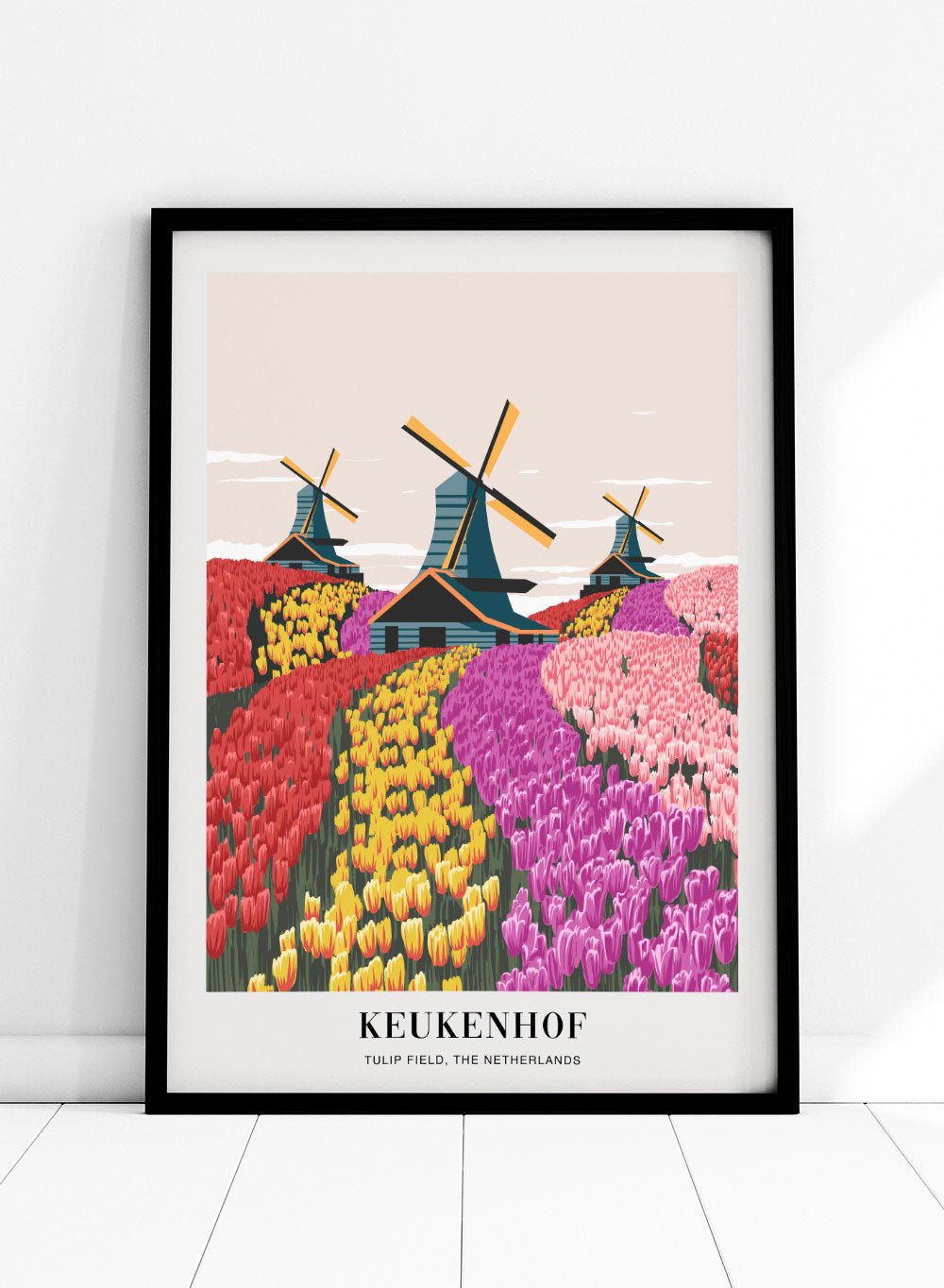 Tulip Field in Keukenhof Gardens The Netherlands Colorful Boho Art