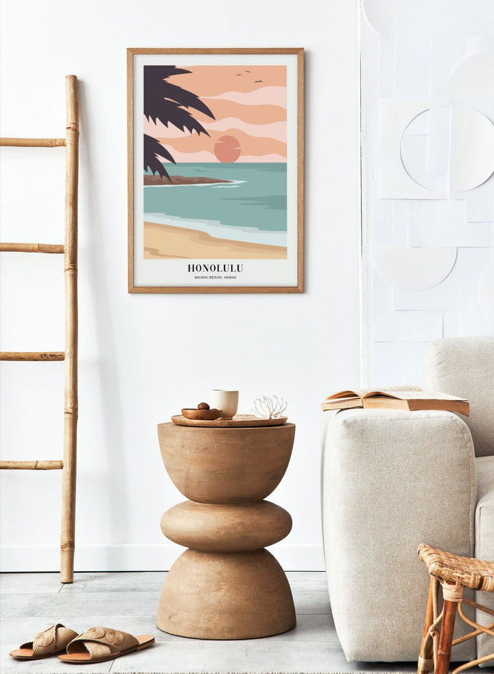 Waikiki Beach Honolulu Hawaii Art Print_Sugar & Canvas