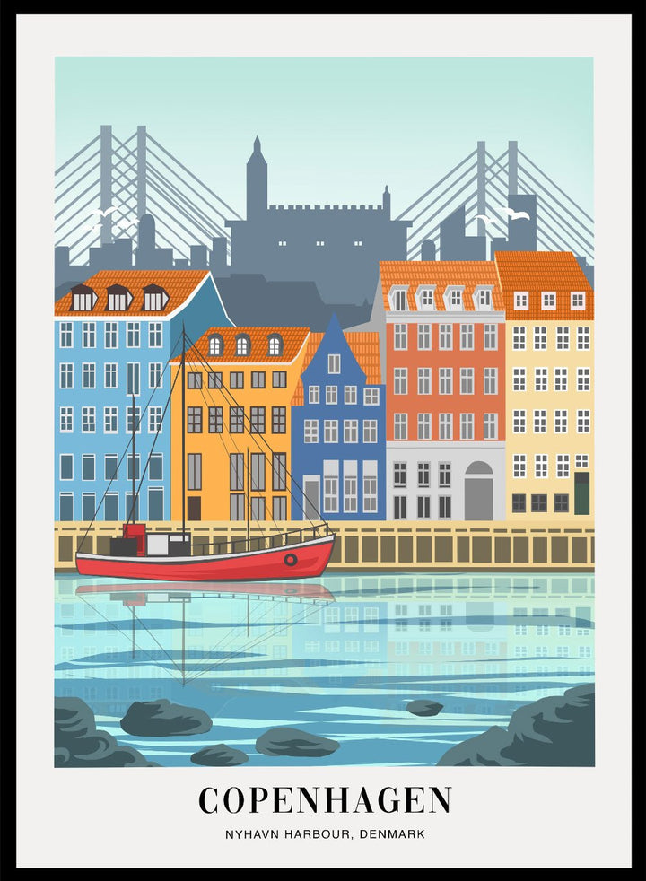 Nyhavn Harbour Copenhagen Art Print_Sugar & Canvas