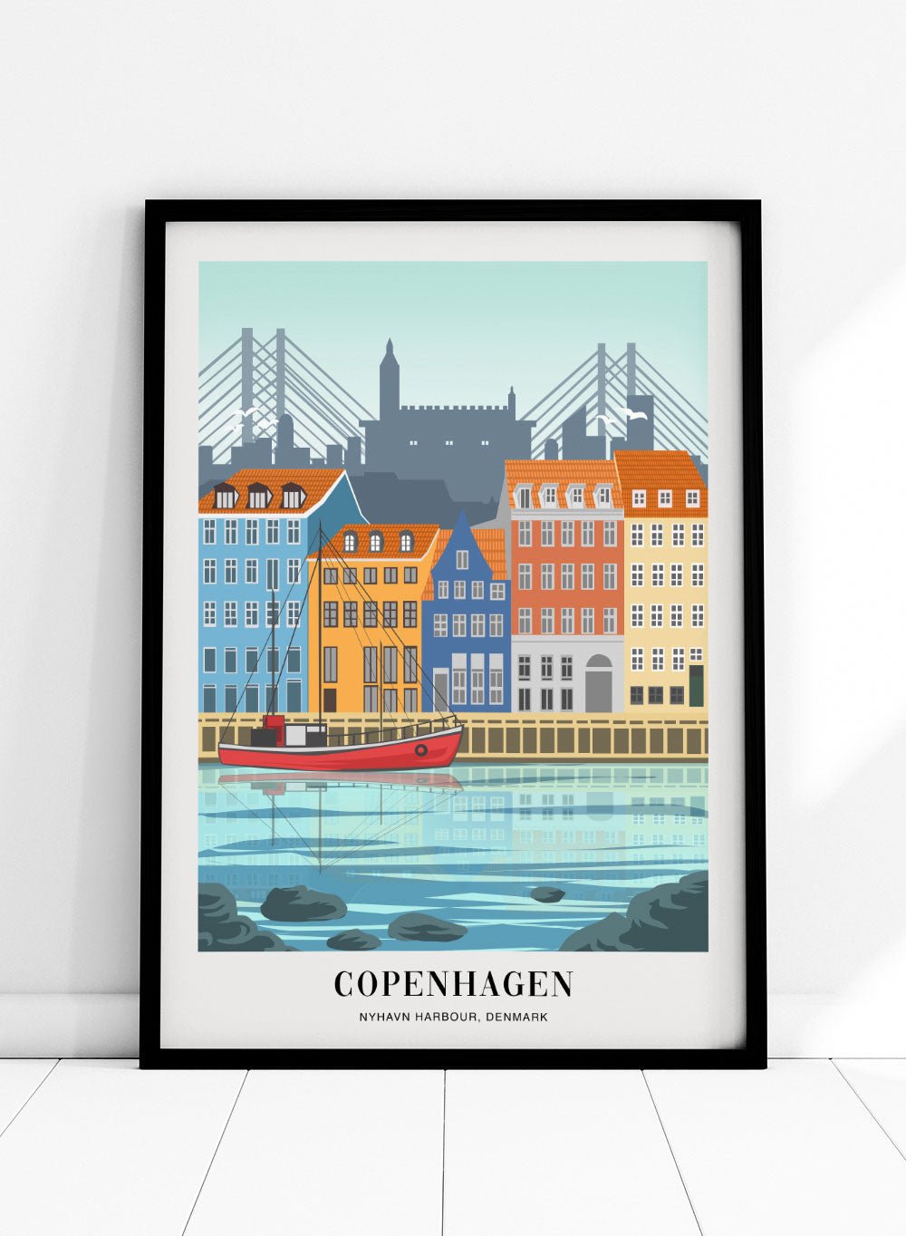 Nyhavn Harbour Copenhagen Art Print_Sugar & Canvas