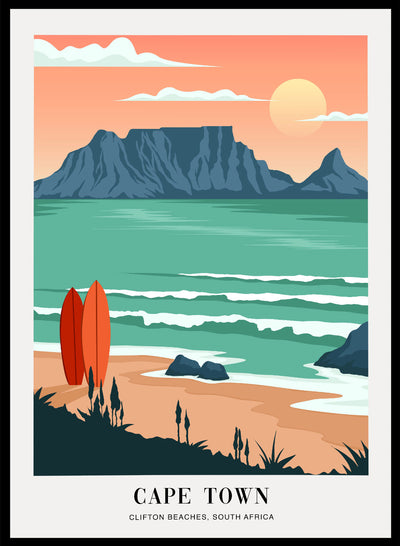 Sugar & Canvas 8x10 inches/20x25cm Clifton Beaches Cape Town Art Print