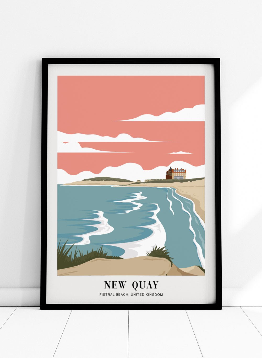 Fistral Beach New Quay Art Print_Sugar & Canvas
