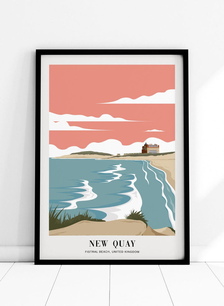 Fistral Beach New Quay Art Print_Sugar & Canvas