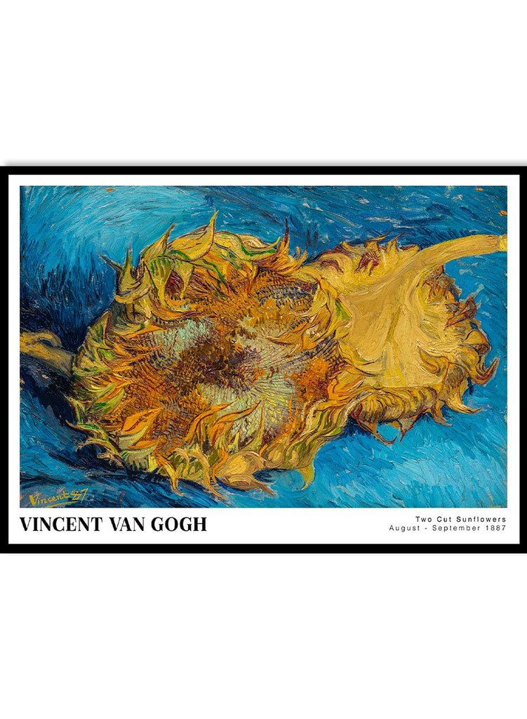 Vincent Van Gogh Two Cut Sunflowers 1887 Vintage Exhibition Poster