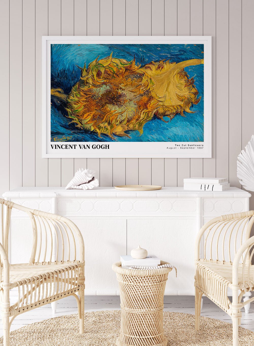 絵画 A 2 Vincent Van Gogh Two Cut Sunflowers 1887 Vintage Exhibition Poster