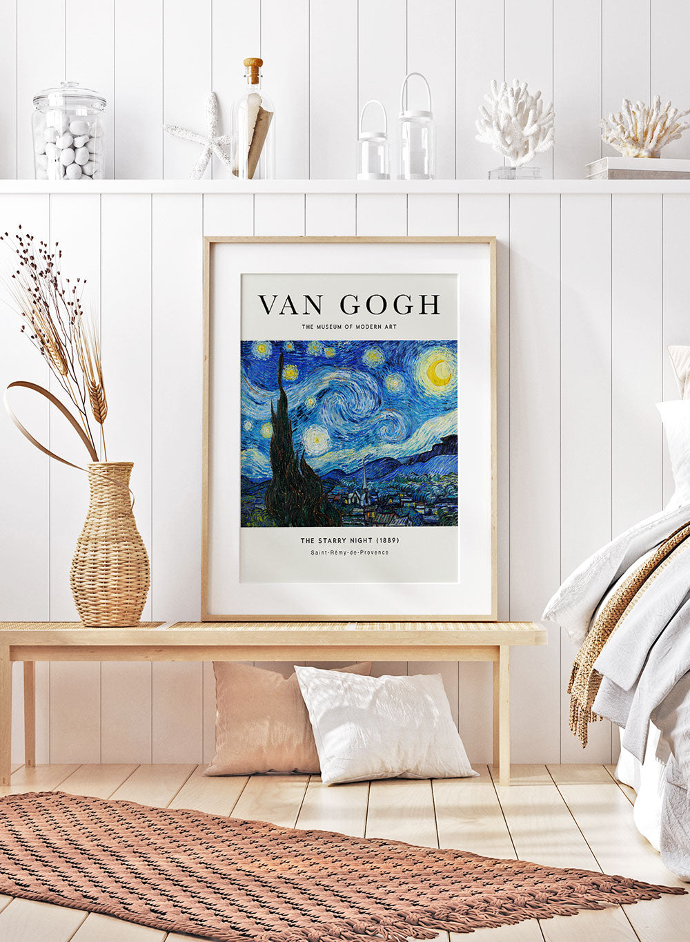 Vincent Van Gogh The Starry Night 1889 Vintage Exhibition Poster Art Print  – Sugar & Canvas