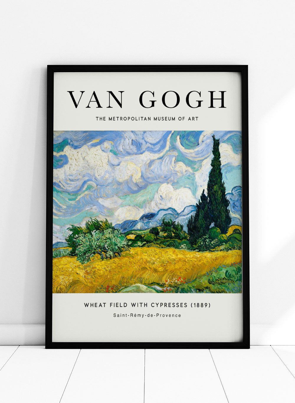 Vincent Van Gogh Wheat Field with Cypresses 1889 Vintage