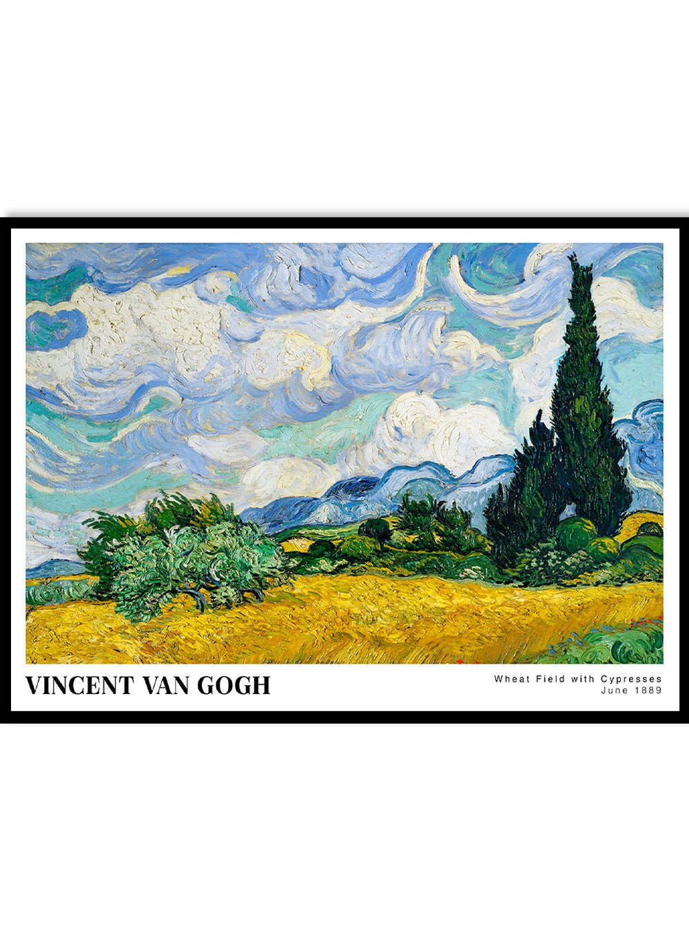 Van Gogh Wheat Field with Cypresses 1889 Art Print_Sugar & Canvas