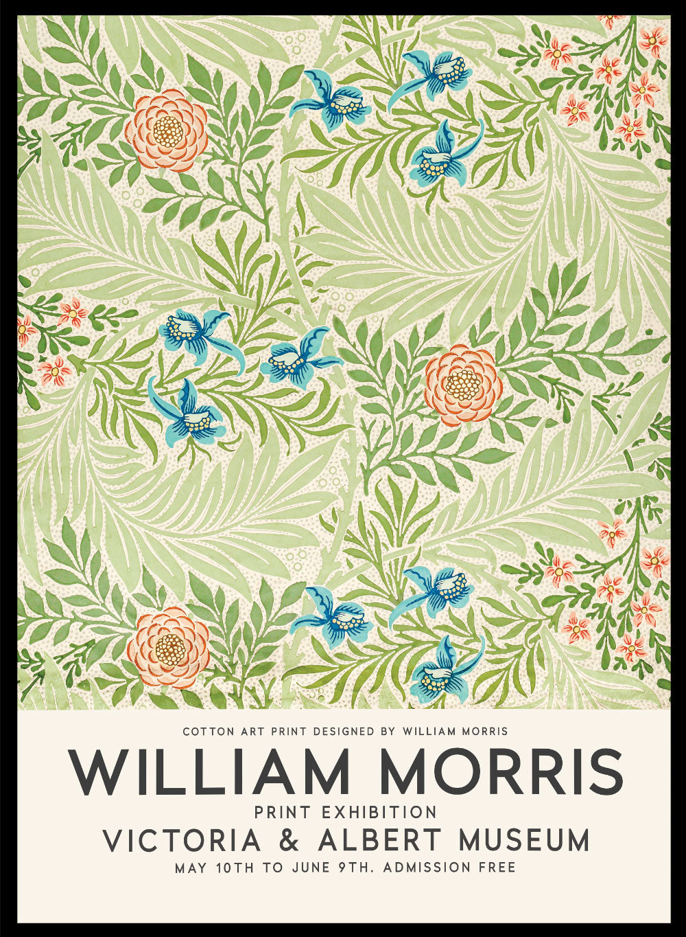 Sugar & Canvas 28x40inches/70x100cm Larkspur by William Morris Print