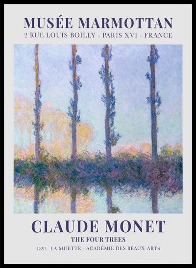Sugar & Canvas 8x10 inches/20x25cm The Four Trees 1891 by Monet Print