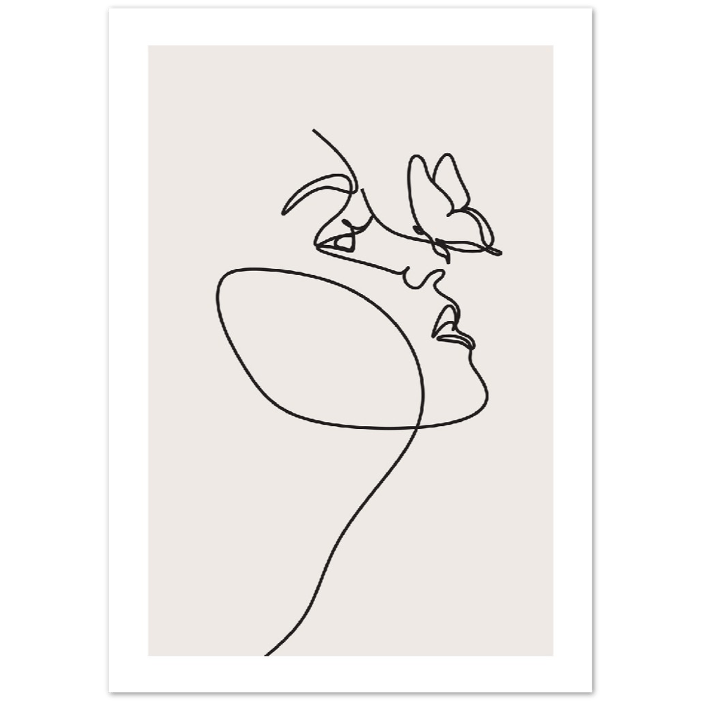 Head of Butterflies Line Art Print_Sugar & Canvas